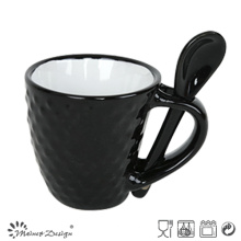 Taza de 8 oz con cuchara con puntos grabados